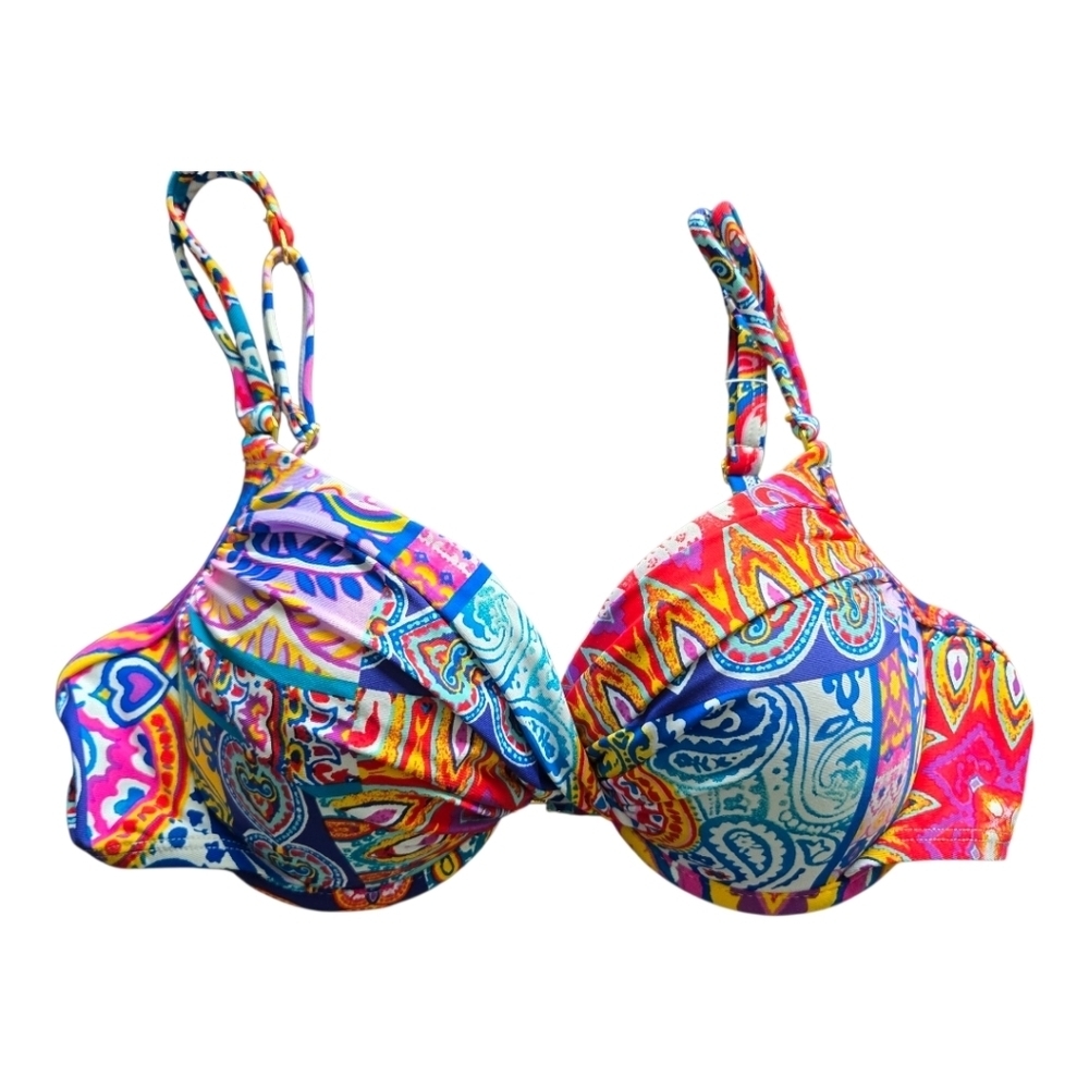 Bleu Rod Beattie Multi Bikini Top Swimwear,  Size 4